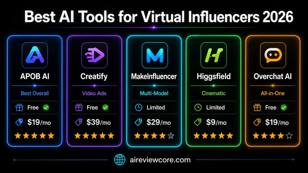 best AI tools to create virtual influencers  2026